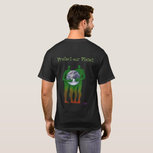 Bescherm ons T-shirt voor de planeet (Achterkant volledig)