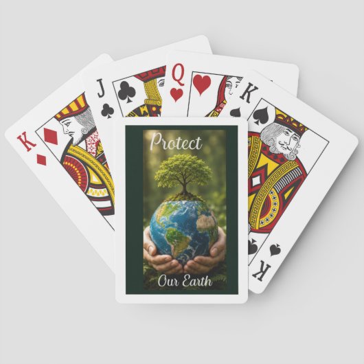 Bescherm onze aarde pokerkaarten (Achterkant)