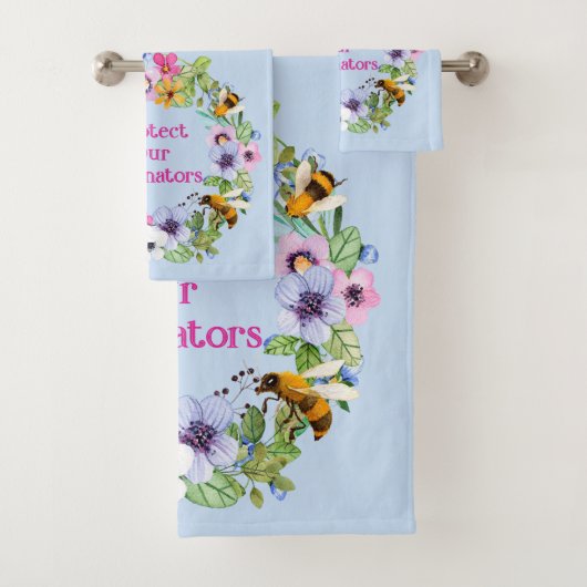 Bescherm onze bestuivers bijenbloemen bad handdoek (Insitu)