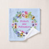 Bescherm onze bestuivers bijenbloemen bad handdoek (Wasdoekje)