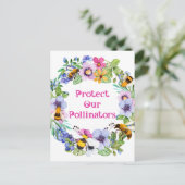 Bescherm onze bestuivers bijenbloemen briefkaart (Staand voorkant)