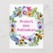 Bescherm onze bestuivers bijenbloemen briefkaart (Voorkant)