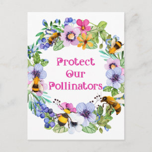 Bescherm onze bestuivers bijenbloemen briefkaart