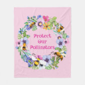 Bescherm onze bestuivers bijenbloemen fleece deken (Voorkant)
