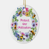 Bescherm onze bestuivers bijenbloemen keramisch ornament (Rechts)