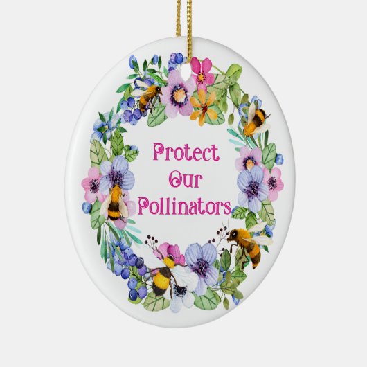 Bescherm onze bestuivers bijenbloemen keramisch ornament (Rechts)
