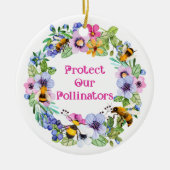 Bescherm onze bestuivers bijenbloemen keramisch ornament (Voorkant)