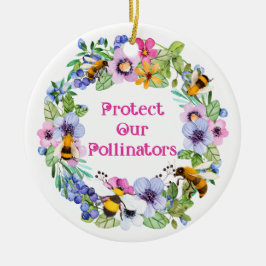 Bescherm onze bestuivers bijenbloemen keramisch ornament