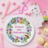 Bescherm onze bestuivers bijenbloemen papieren bordje (Feest)