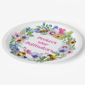 Bescherm onze bestuivers bijenbloemen papieren bordje (Gekanteld)