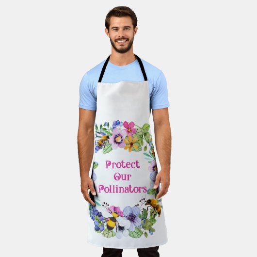 Bescherm onze bestuivers bijenbloemen schort (Gedragen)