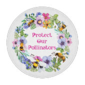 Bescherm onze bestuivers bijenbloemen snijplank (Voorkant)