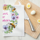 Bescherm onze bestuivers bijenbloemen theedoek (Quarter Fold)