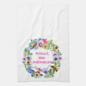 Bescherm onze bestuivers bijenbloemen theedoek (Verticaal)