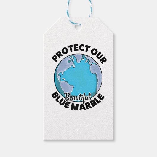 Bescherm onze mooie Blauwe Marmer Cadeaulabel (Voorkant)