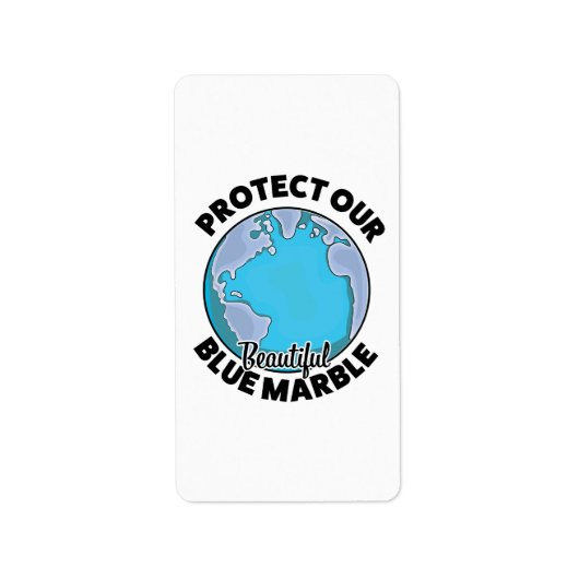 Bescherm onze mooie Blauwe Marmer Etiket (Voorkant)