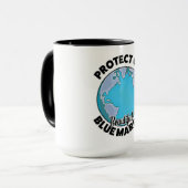 Bescherm onze mooie Blauwe Marmer Mok (Voorkant links)