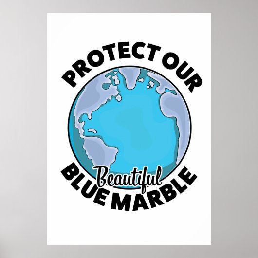 Bescherm onze mooie Blauwe Marmer Poster (Voorkant)