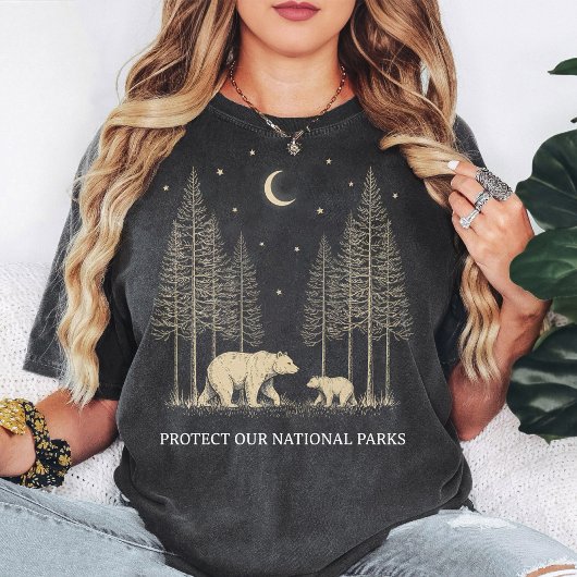 Bescherm onze nationale parken Beer en bomen T-shirt