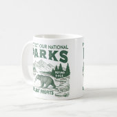 Bescherm onze Nationale Parken Defund Doge Parks Koffiemok (Voorkant links)