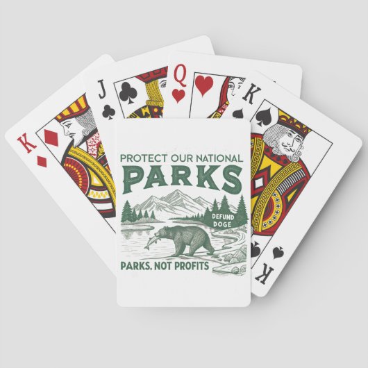 Bescherm onze Nationale Parken Defund Doge Parks Pokerkaarten (Achterkant)