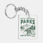 Bescherm onze Nationale Parken Defund Doge Parks Sleutelhanger (Voorkant Links)