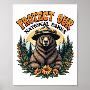 Bescherm onze nationale parken en verzet zich tege poster