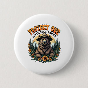 Bescherm onze nationale parken en verzet zich tege ronde button 5,7 cm