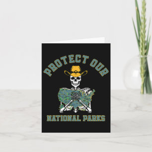 Bescherm onze nationale parken Kaart Retro Skeleto