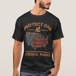 Bescherm onze nationale parken Kaart Wandelen Natu T-shirt