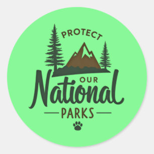 Bescherm onze nationale parken - Natuur activist Ronde Sticker