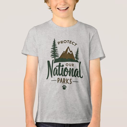 Bescherm onze nationale parken - Natuur activist Tri-Blend Shirt (Voorkant)