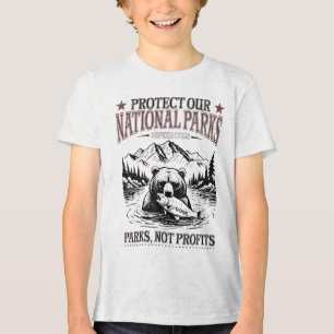 Bescherm onze nationale parken, ondersteboven, vla Tri-Blend shirt