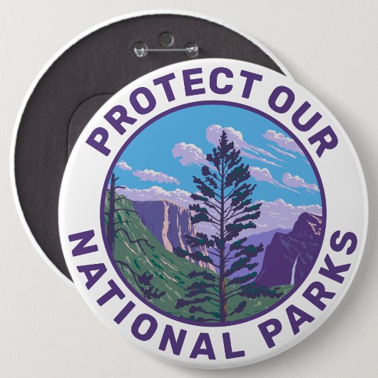 Bescherm onze nationale parken ronde button 6,0 cm (Voorkant /achterkant)