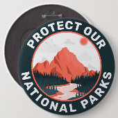 Bescherm onze nationale parken ronde button 6,0 cm (Voorkant /achterkant)
