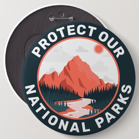 Bescherm onze nationale parken ronde button 6,0 cm (Voorkant /achterkant)