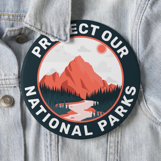 Bescherm onze nationale parken ronde button 6,0 cm (In situ)