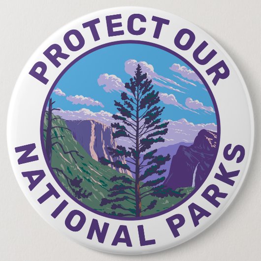 Bescherm onze nationale parken Steun Ronde Button 6,0 Cm (Voorkant)