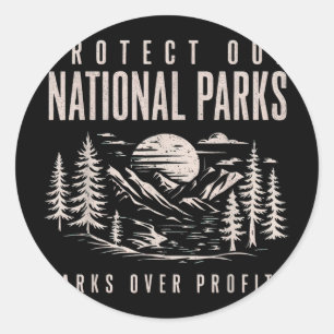 Bescherm onze nationale parken tegen winst ronde sticker