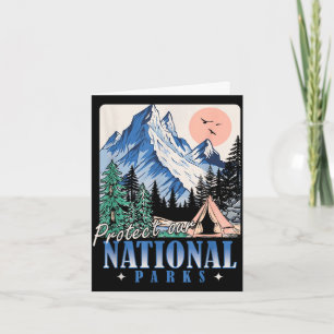 Bescherm onze nationale parken vintage retro ontwe kaart