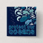 Bescherm onze oceaanblauwe Button (Voorkant)