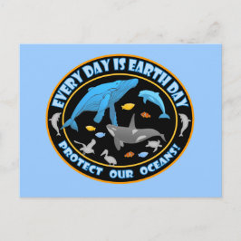 Bescherm onze Oceanen Dag op Aarde Briefkaart