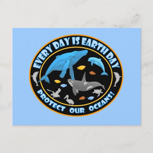 Bescherm onze Oceanen Dag op Aarde Briefkaart (Voorkant)