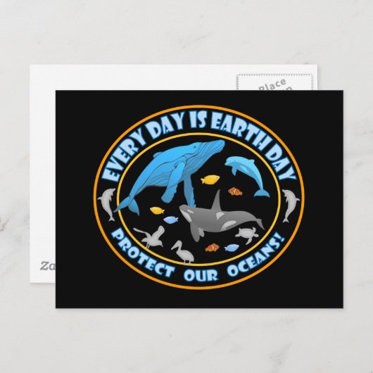Bescherm onze Oceanen Dag op Aarde Briefkaart (Voorkant / Achterkant)