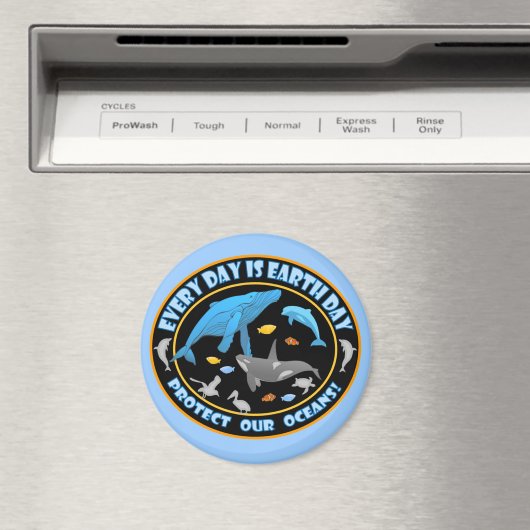 Bescherm onze Oceanen Dag op Aarde Magneet (Insitu (Vaatwasser))
