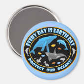 Bescherm onze Oceanen Dag op Aarde Magneet (Voorkant / Achterkant)