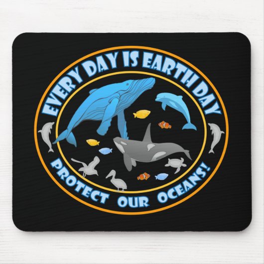 Bescherm onze Oceanen Dag op Aarde Muismat (Voorkant)
