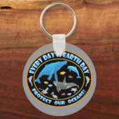 Bescherm onze Oceanen Dag op Aarde Sleutelhanger (Voorkant)