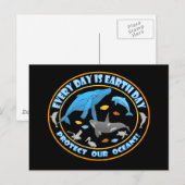 Bescherm onze oceanen Earth Day Briefkaart (Voorkant / Achterkant)