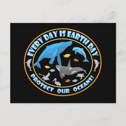 Bescherm onze oceanen Earth Day Briefkaart (Voorkant)